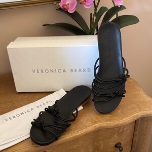 Veronica Beard Black Leather Sandles